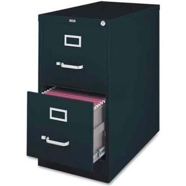 Sp Richards Lorell® 2-Drawer Heavy Duty Vertical File Cabinet, 18"W x 26-1/2"D x 28-3/8"H, Black LLR60661